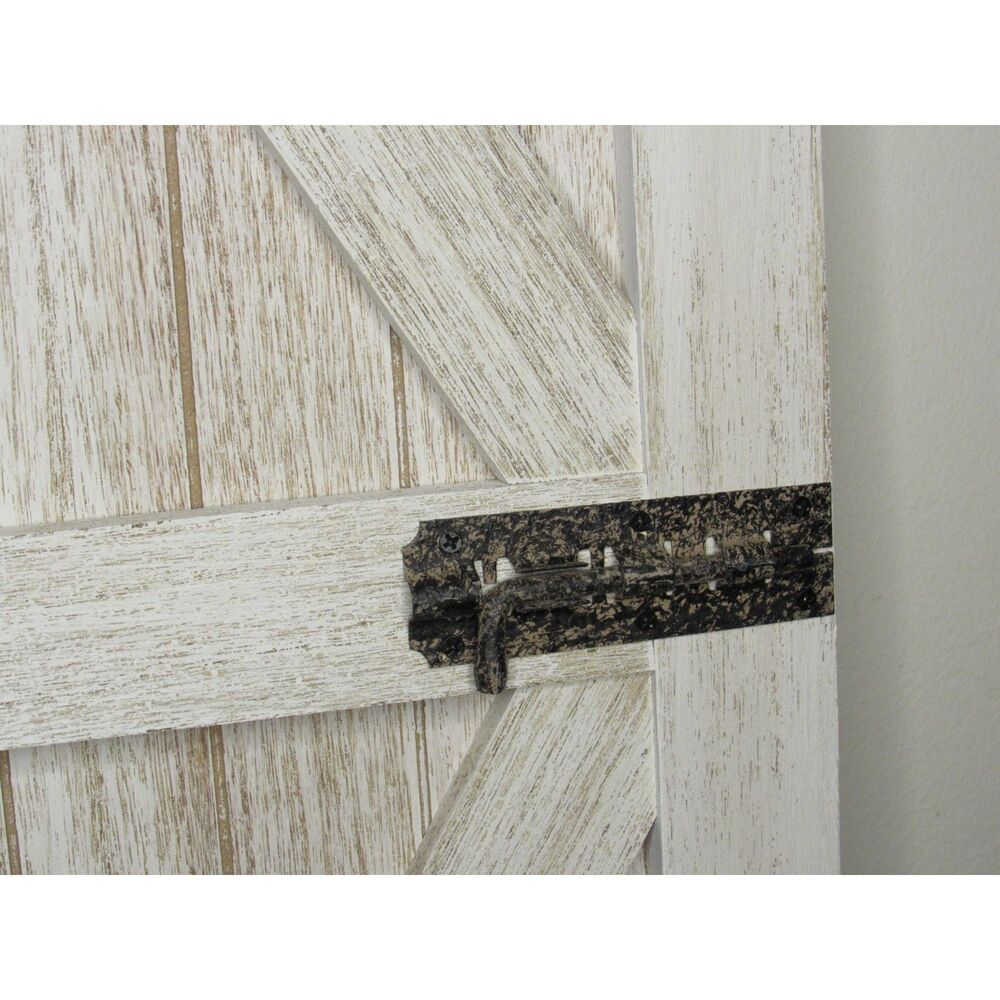 Pair of Hobby Lobby "The Spring Shop" Farmhouse Wood Wall Decor - 31" Shutters - Picture 6 of 10